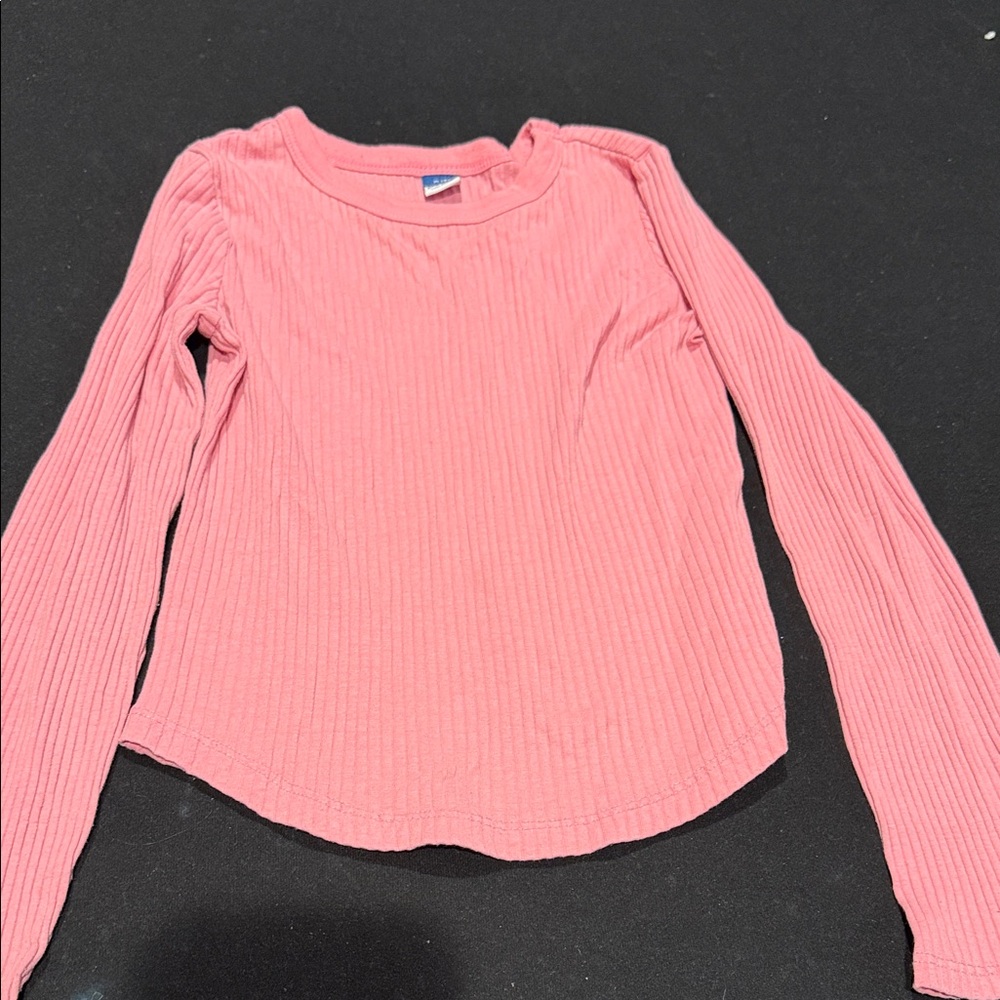 Old Navy Rose Long Sleeve Ribbed Top